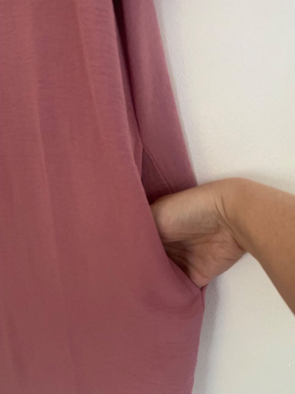 Zenana Mauve V-Neck Short Sleeve Dress With Pockets Size M - Picture 3 of 6